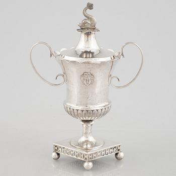 A Swedish silver Empire sugarbowl, mark of Petter Adolf Sjöberg, Stockholm 1813.