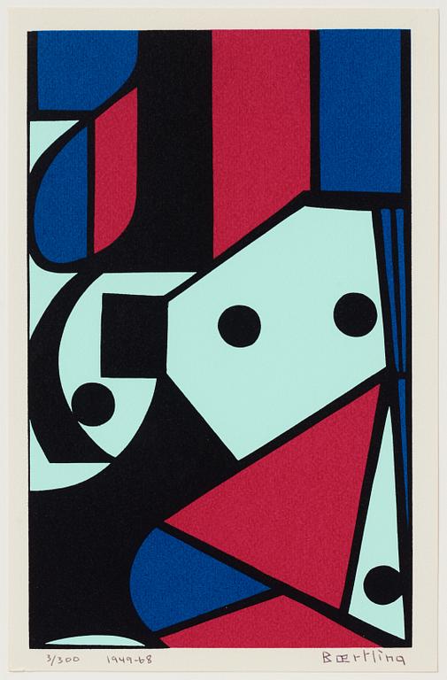 Olle Baertling, silkscreen in colours, 1949-68, signed 3/300.