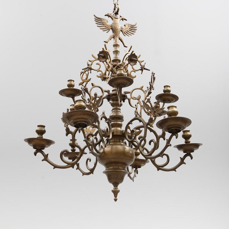 LJUSKRONA, barockstil, 1900-talets första hälft. Höjd ca 90 cm.