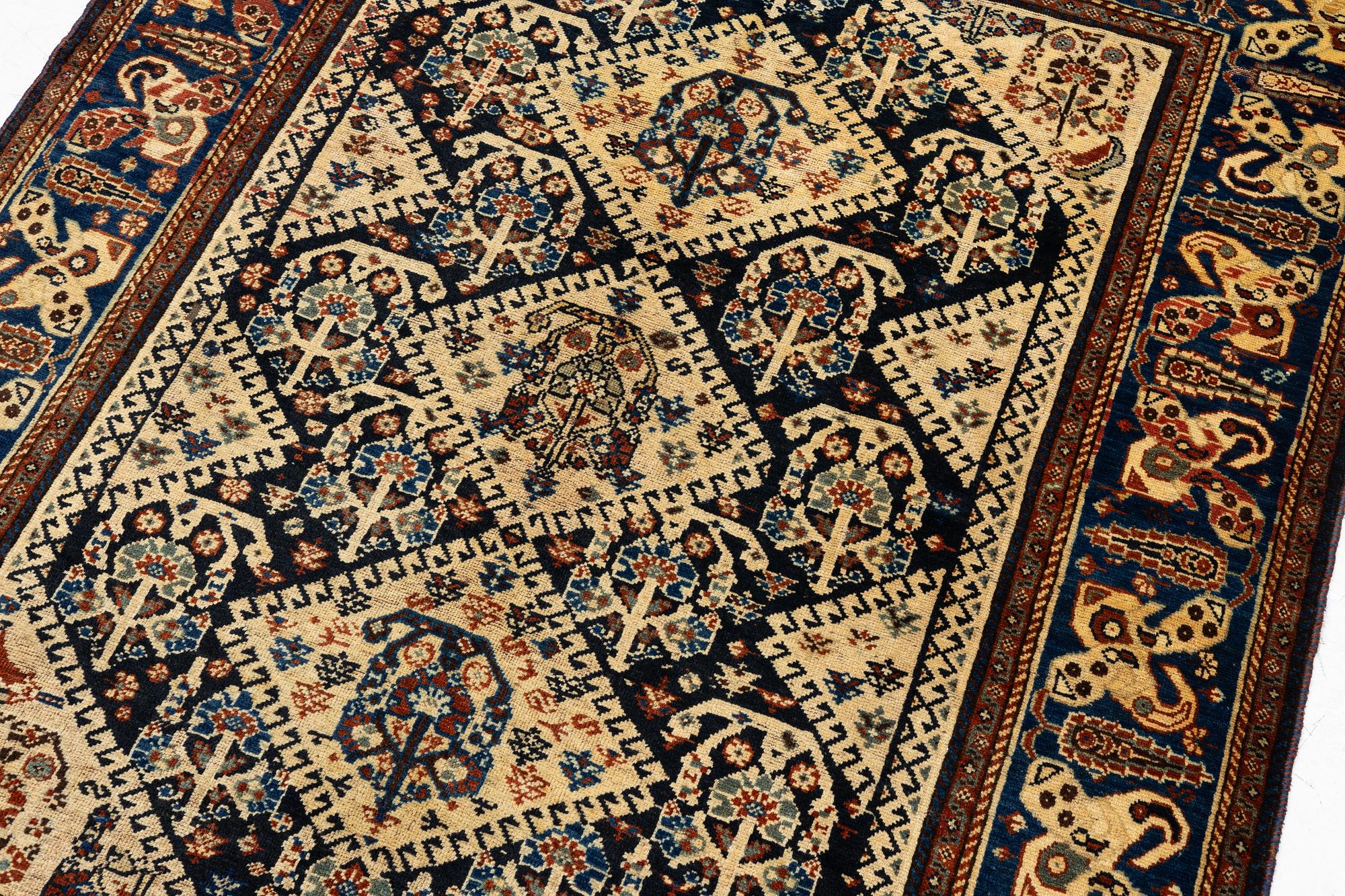 An antique Qashqai rug, South Persia, c. 189 x 142 cm.