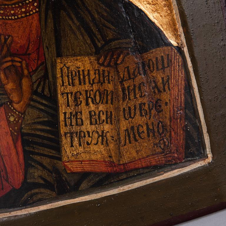 IKON, tempera på pannå, Ryssland 1800-talets mitt.
