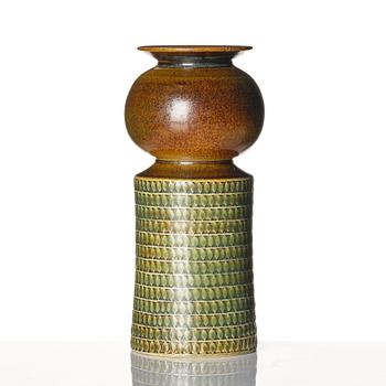 Stig Lindberg, a stoneware vase, Gustavsberg studio, Sweden 1967.