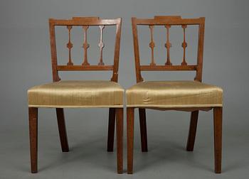 STOLAR, 6 st, mahogny, trol. England, 1900-talets första hälft.