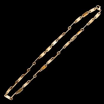 HALSKEDJA, 14 k guld, fantasilänk. Total vikt ca 127 g.