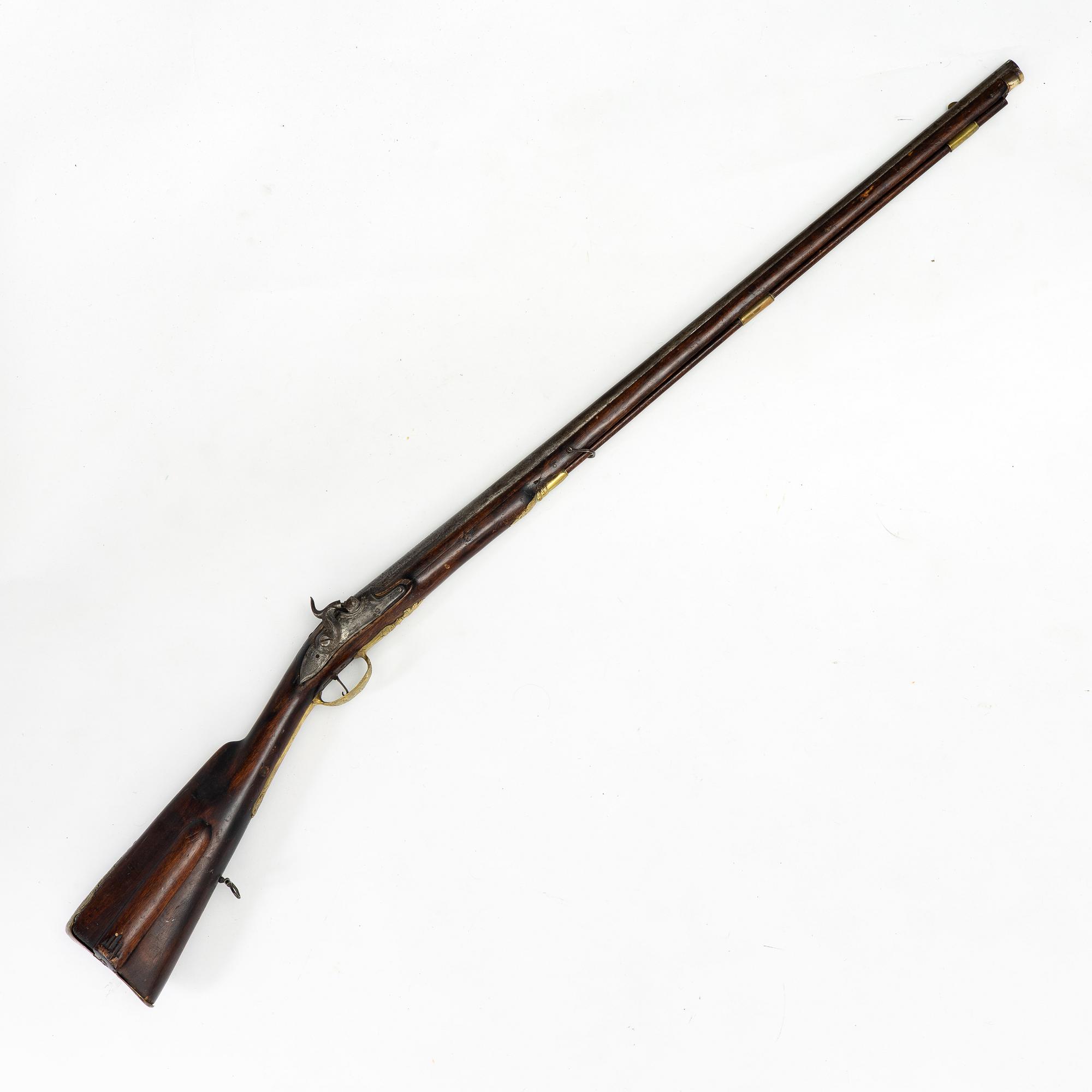 Percussion gun, converted from flintlock, Sweden, 18th century.