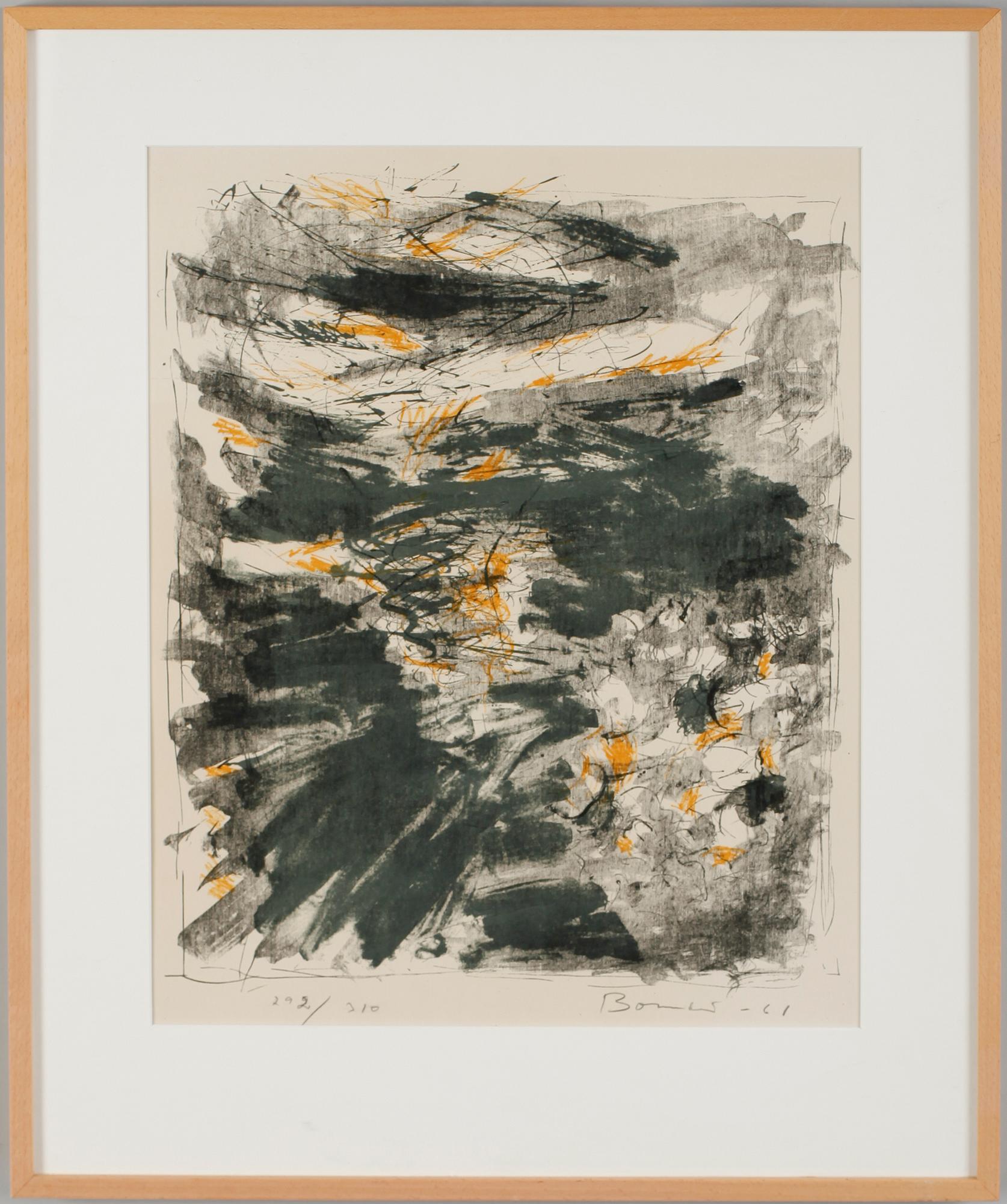 OLLE BONNIÉR, färglitografi, sign och dat -61, numr 292/310.