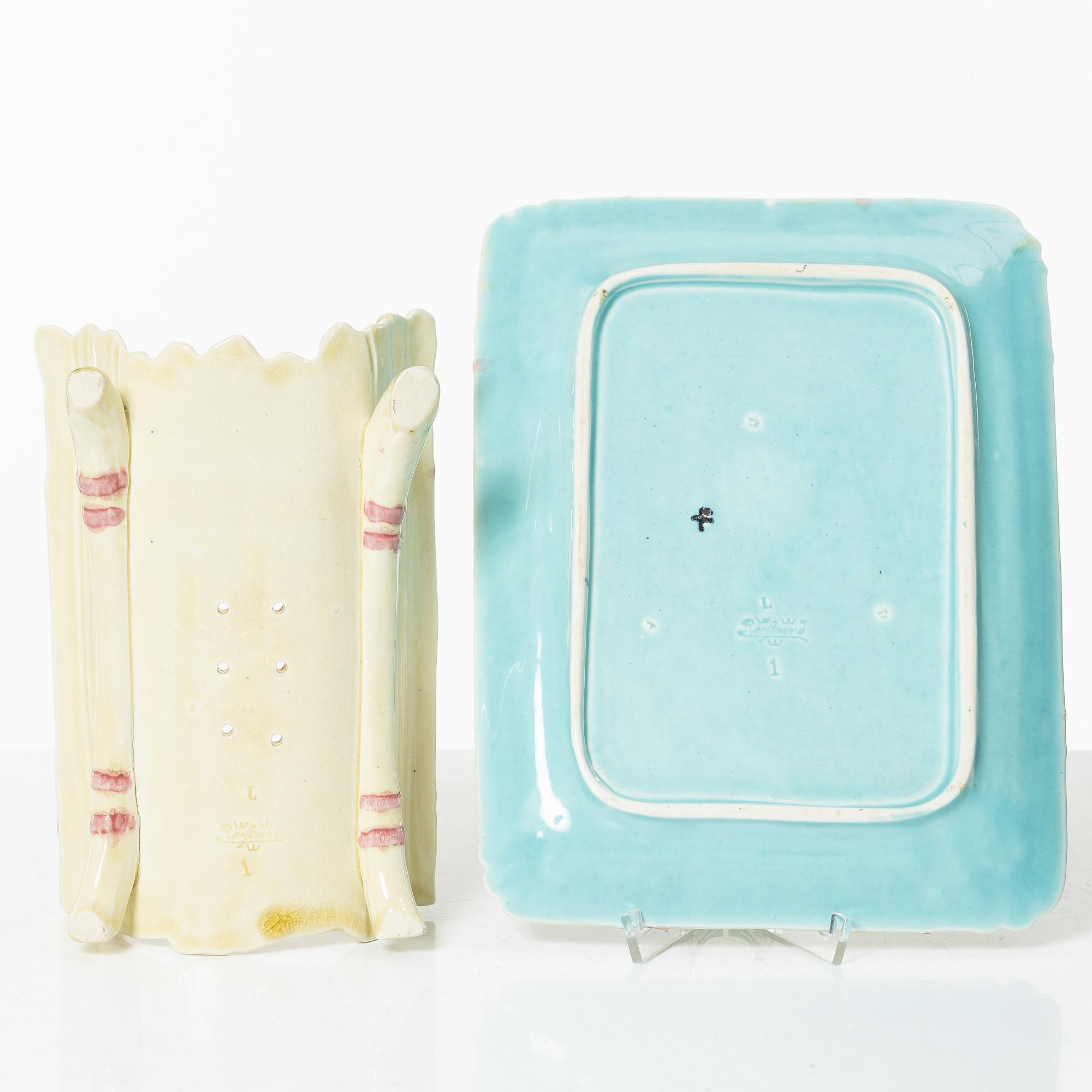 Rörstrand, A majolica asparagus dish, Rörstrand, Sweden, around 1900.