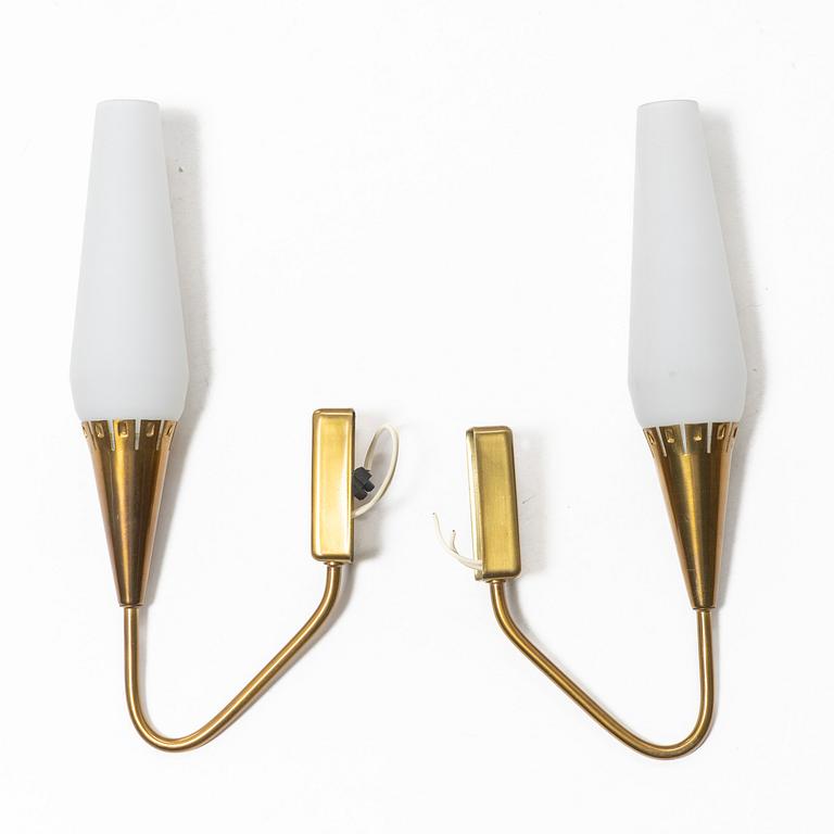 Harald Notini, Vägglampor, ett par, modell 8831, Böhlmarks, 1950-tal.