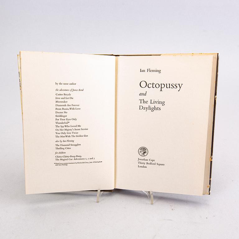 Ian Fleming "Octopussy and The Living Daylights", book, first edition 1965.