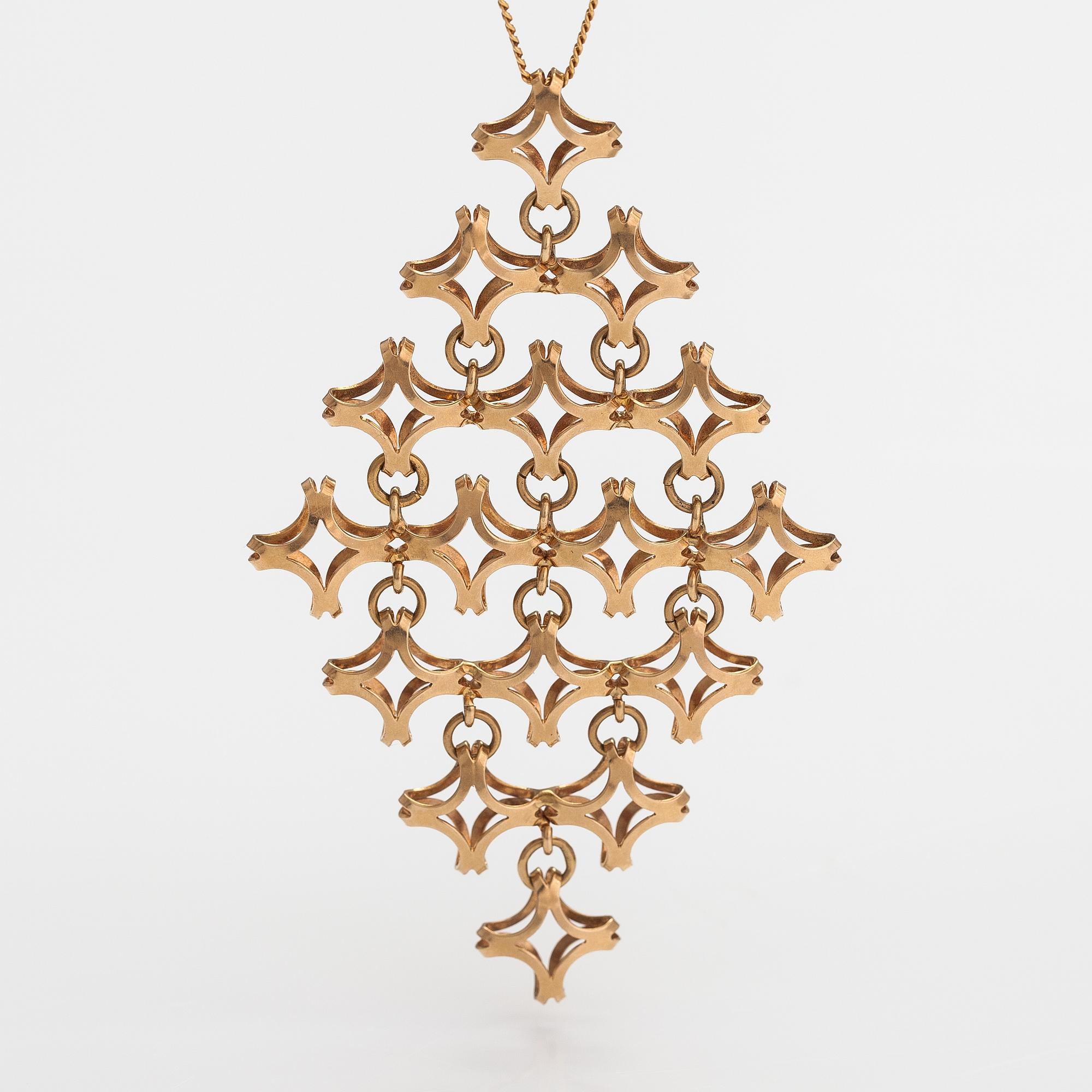 Elis Kauppi, Kaulakoru, 14K kultaa. Kupittaan kulta, Turku.