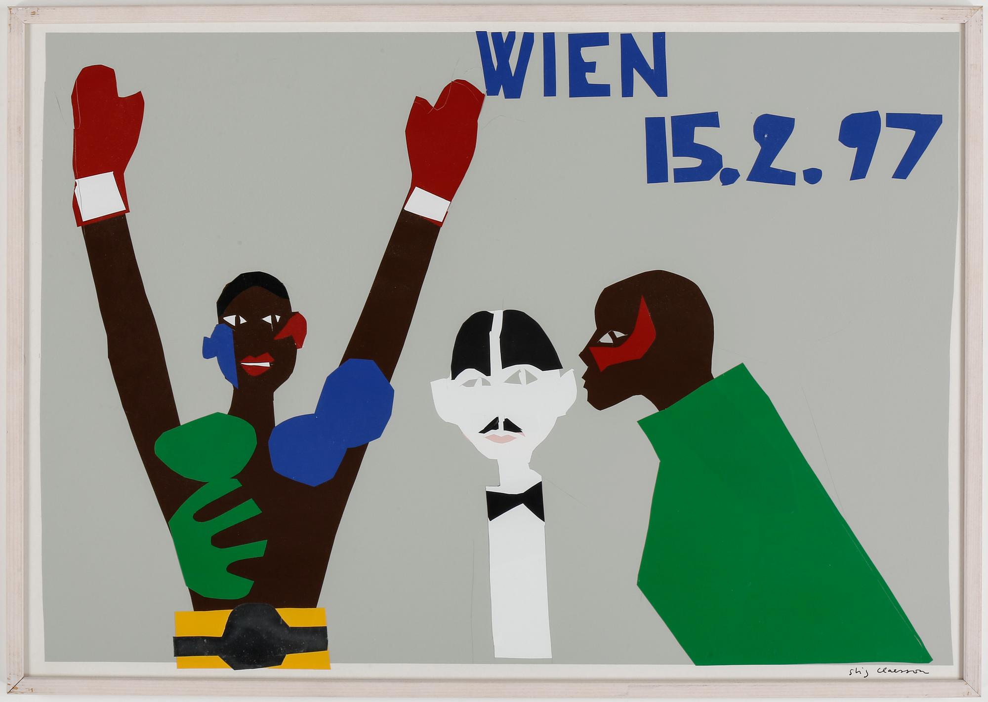STIG CLAESSON (SLAS), collage, signerad.