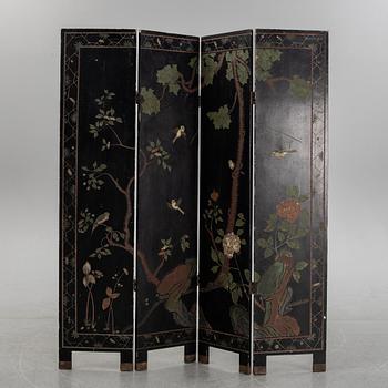 Vikskärm, fyra paneler, Japan 1900-talets mitt.