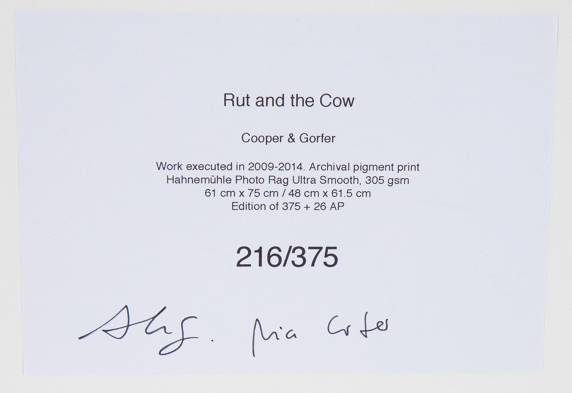 Cooper & Gorfer, archival pigment print, signerad och numrerad 216/375 a tergo.