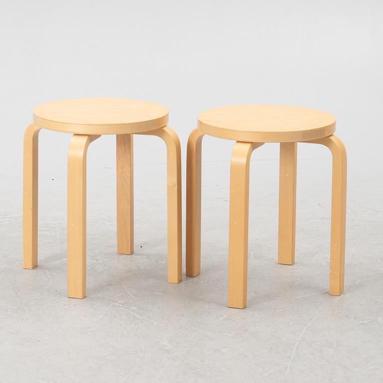 Alvar Aalto, two model 60 stools, ARtek, Finland, 2012.