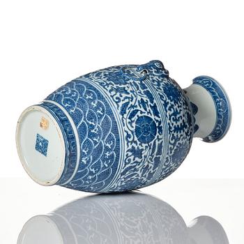 A blue and white vase, with Qianlong mark.