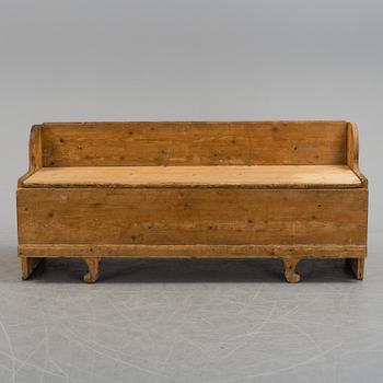 A pine sofa, 19th Century.