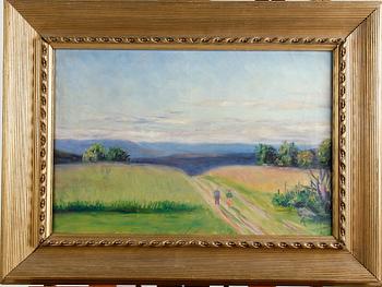 OKÄND KONSTNÄR. Olja på duk, sign A. Ström.