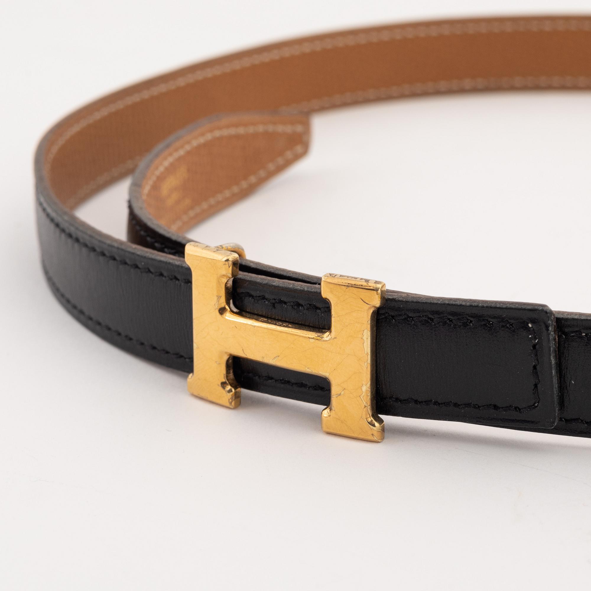 Hermès, a 'Constance' reversible leather belt, size 65, 1985.