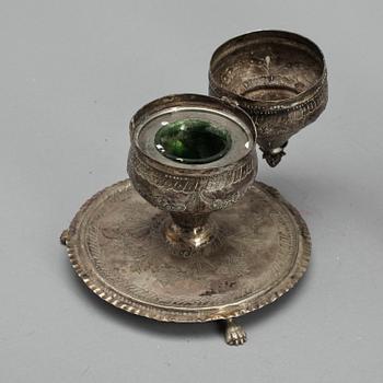 PARTI SILVER, 3 delar, orientaliskt, sannolikt 1800-tal. Totalvikt ca 975g.