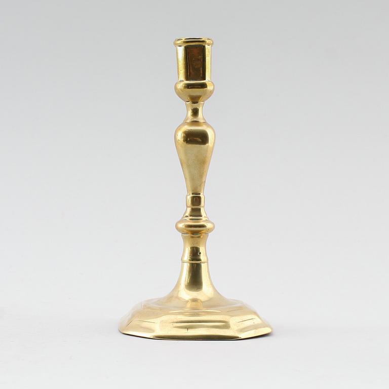 LJUSSTAKE, mässing, 1700-tal.