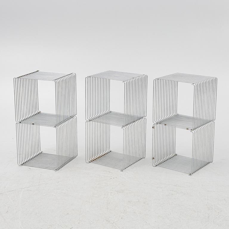 Verner Panton, "Wire cube", set of 6, from the Pantonova series, for Fritz Hansen.