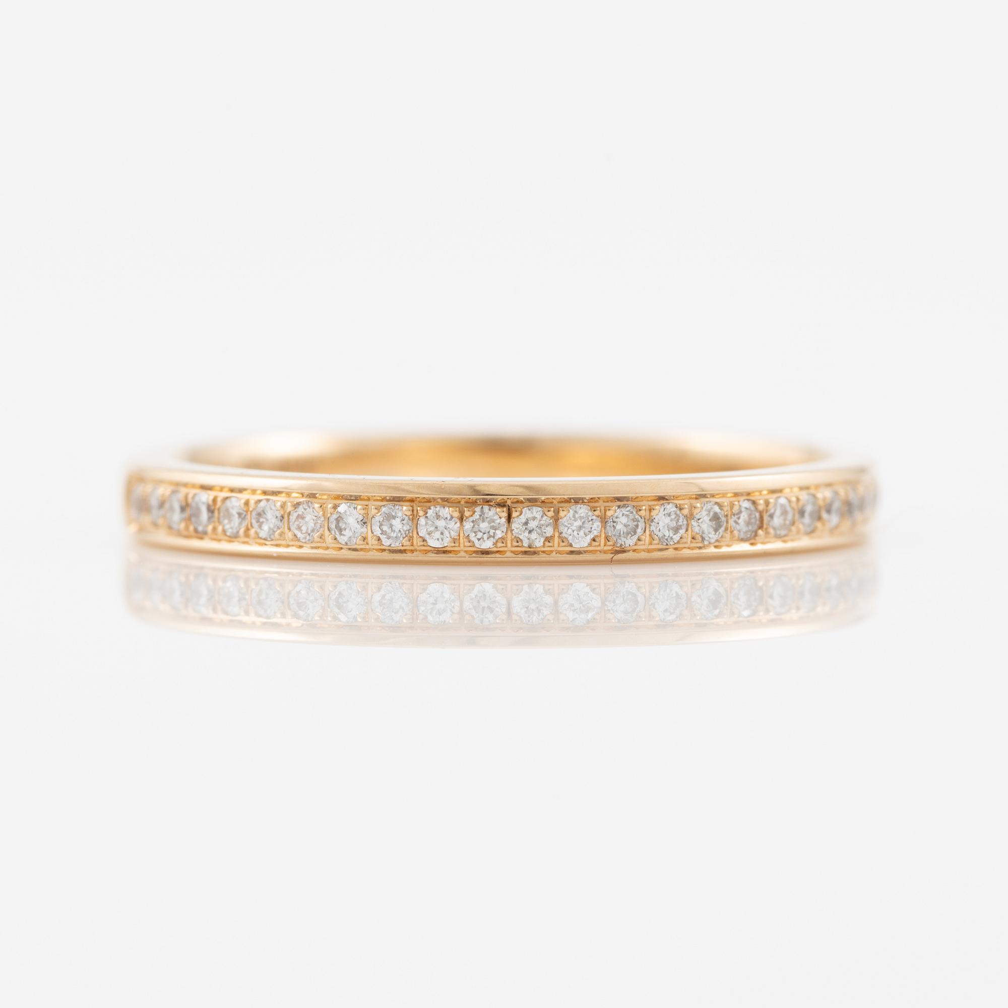 Wedding rings, a pair, Schalins, 18K gold with brilliant-cut diamonds.