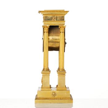 An Empire ormolu portico clock by Louis Bausse (watchmaker in Paris ca. 1807-24).