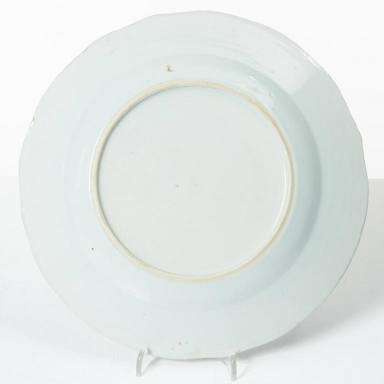 A set of five famille rose plates and four soup plates, Qing dynasty, Qianlong (1736-95).