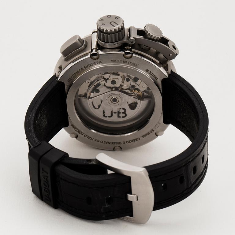 U-boat, U-51, Chrono,  wristwatch, chronograph, 52 mm.