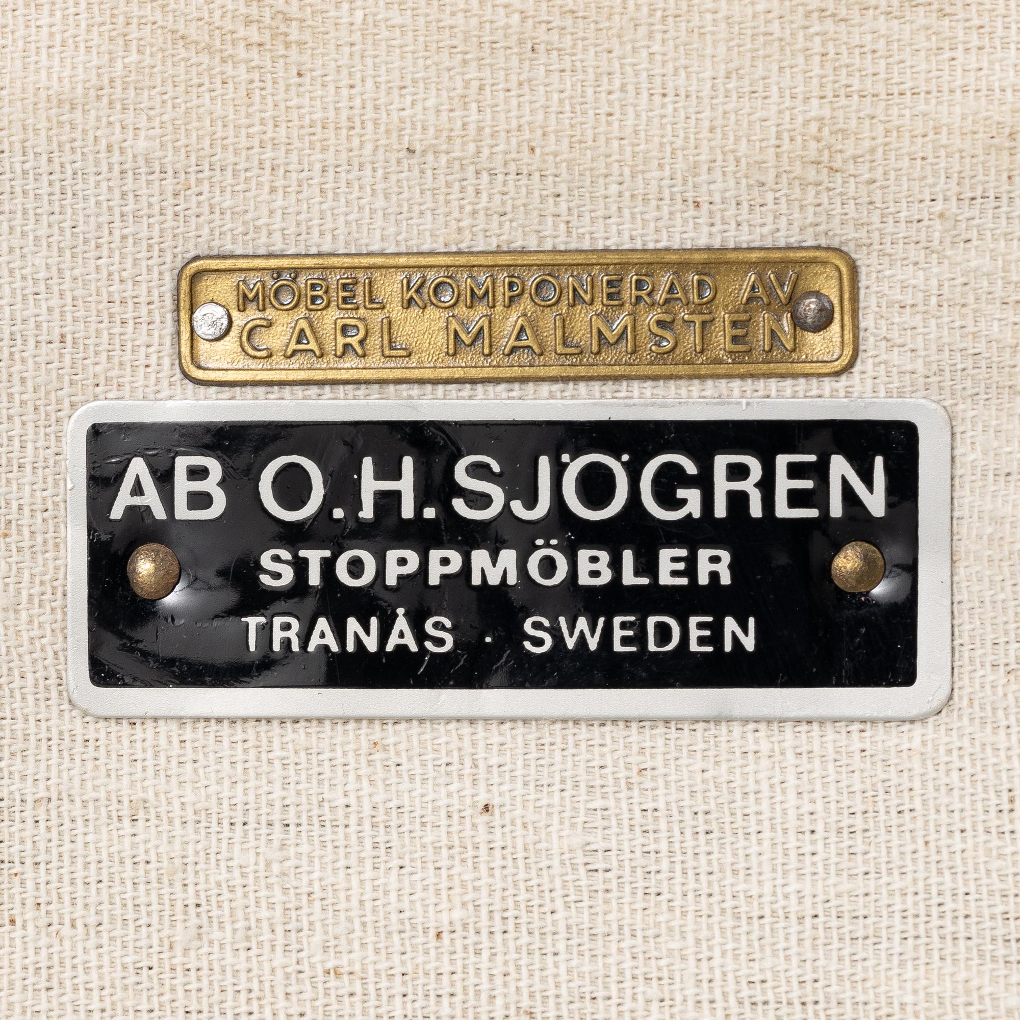 Carl Malmsten, a 'Farmor' armchair, OH Sjögren, late 20th century.