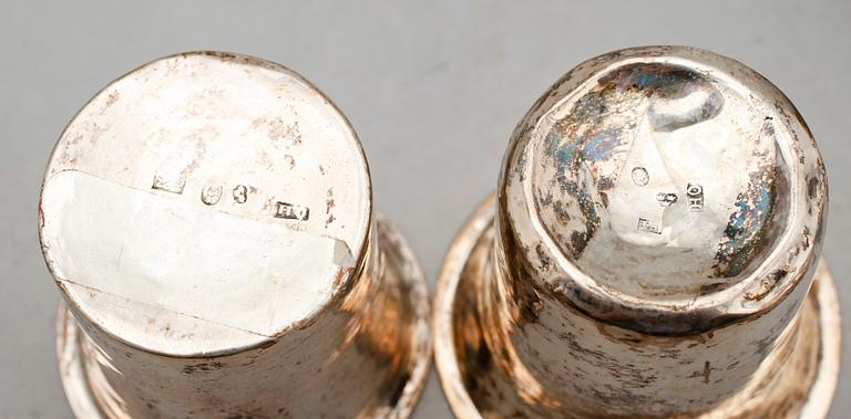 SUPKOPPAR, 7 st, silver, Ryssland och Sverige, 1800-/1900-tal. Tot vikt 134 g.