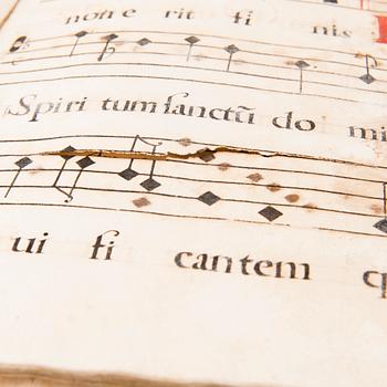 KÄSIKIRJOITUS, pergamenttia, n. 1400-luku.