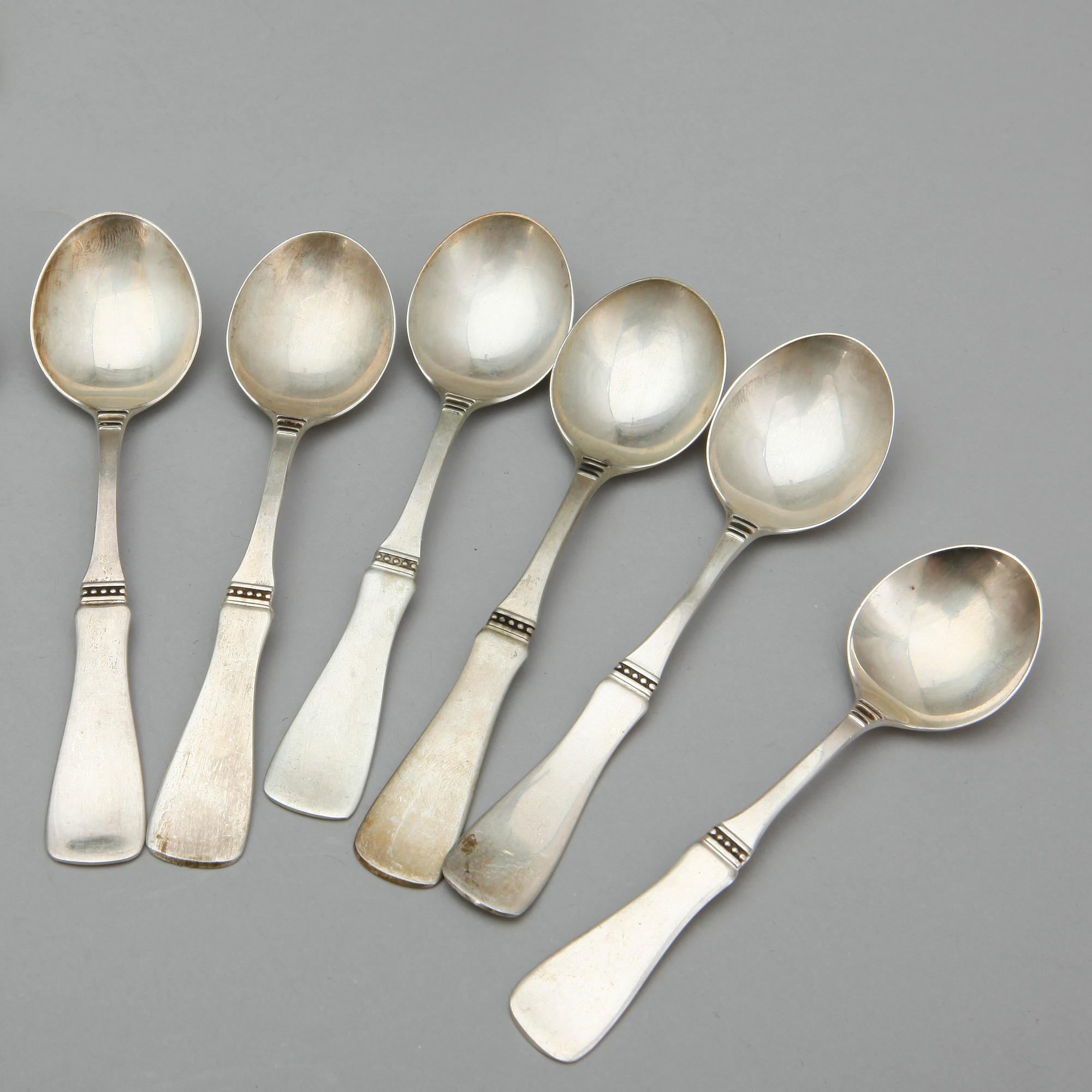 BESTICKSERVISDELAR, 38 st, silver ,"Uppsala" MGAB Linköping, främst 1960-tal. Total vikt ca1200 gram inklusive knivblad.