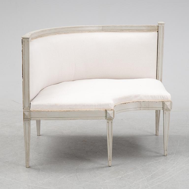 A Gustavian style corner sofa, 19th Century.