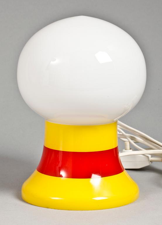 BORDSLAMPA, glas, 70/80-tal.