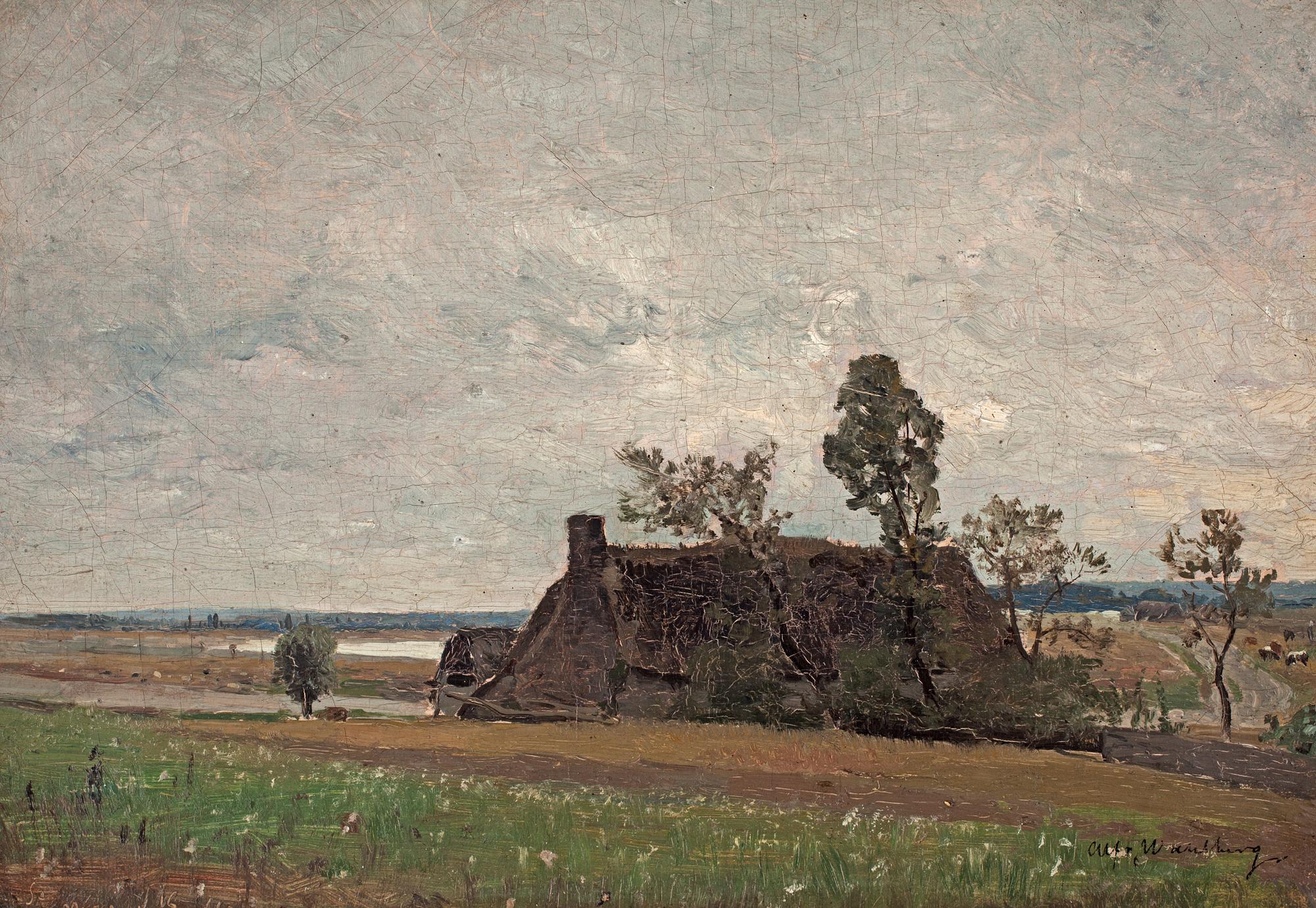 Alfred Wahlberg, Landscape from St. Michel, France.