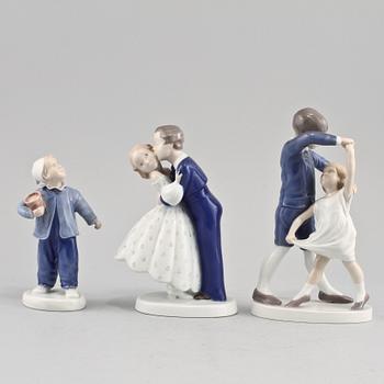 FIGURINER, 3 st, porslin, Bing & Gröndahl, 1900-talets andra hälft.