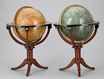 JORDGLOB samt HIMMELSGLOB, Sverige, N Selander samt L.C.Hasselgren, 1800-tal,