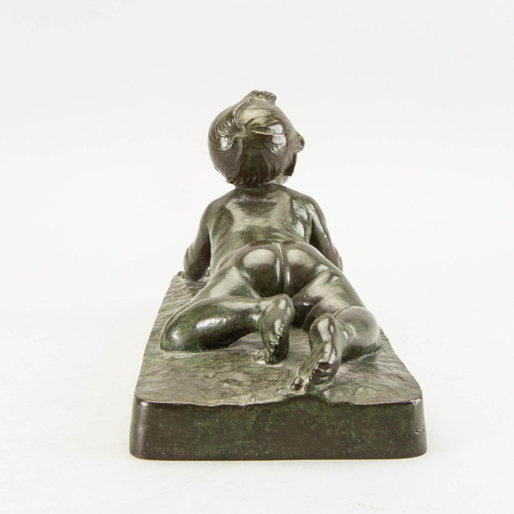 Hugo Elmqvist, skulptur brons signerad.