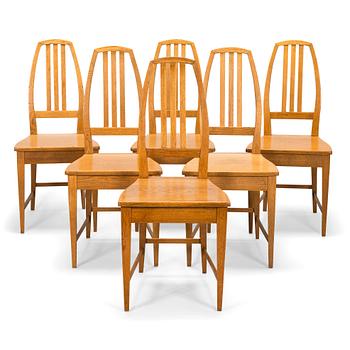 Louis Sparre, six chairs for Aktiebolaget Iris. Around 1900.