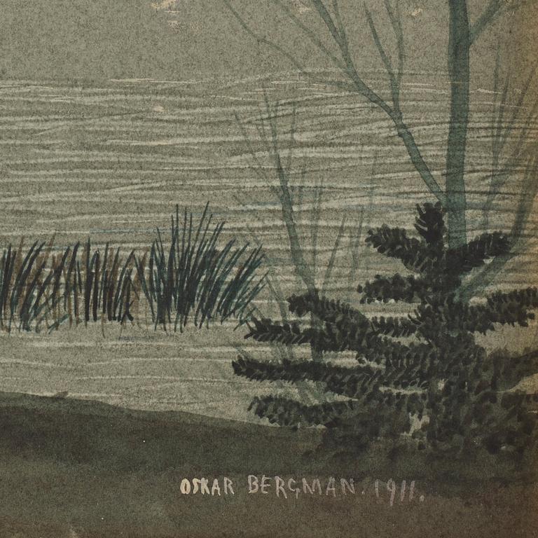Oskar Bergman, Afton vid vattnet.