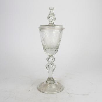 Lockpokal Barockstil sent 1800-tal/tidigt 1900-tal glas.