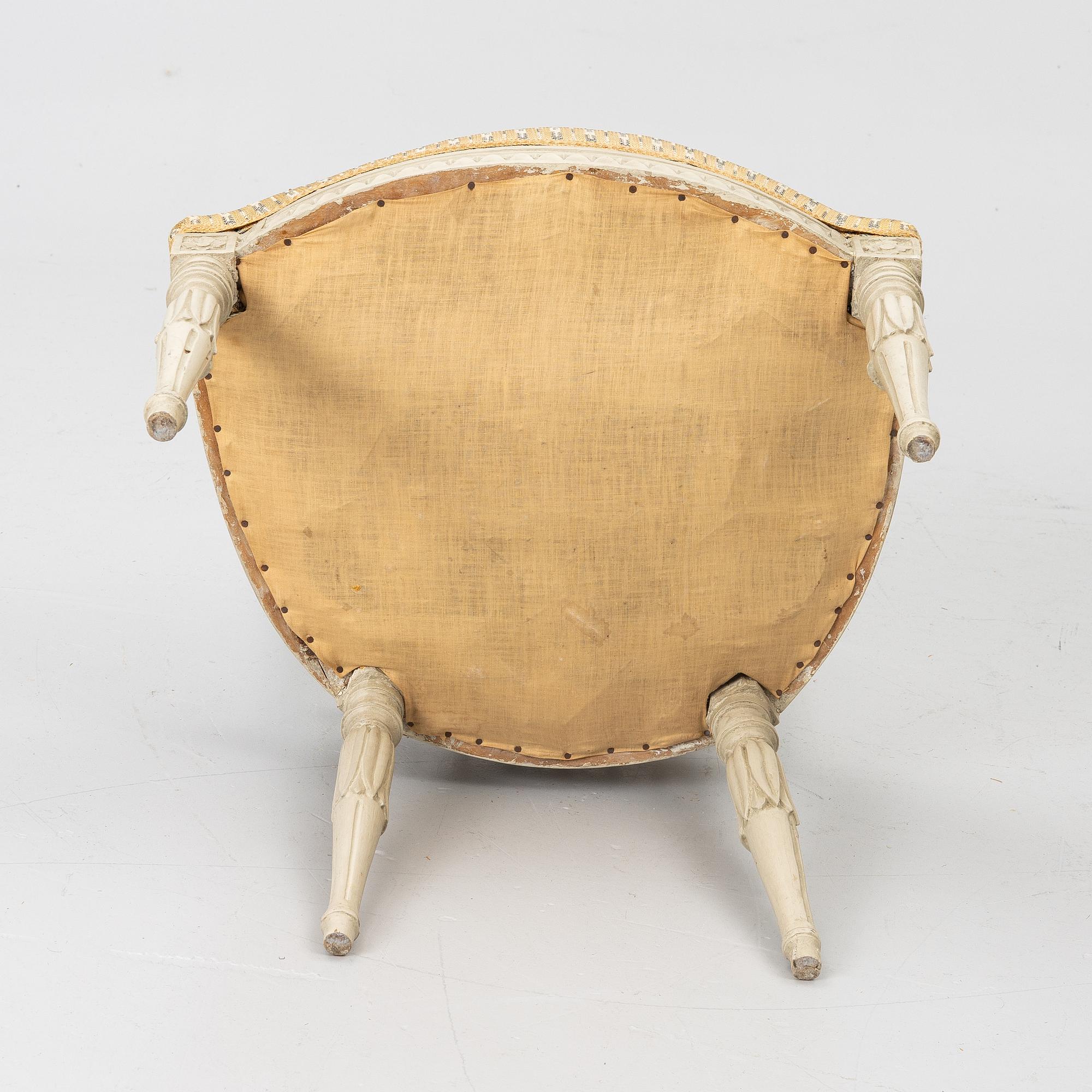 A set of four late Gustavian chairs by J. E. Höglander (master in Stockholm 1777-1813).