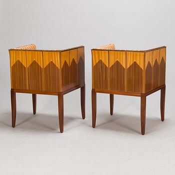 Eliel Saarinen, fåtöljer, ett par, "Saarinen house Armchair ", för Adelta 1900-talets slut.