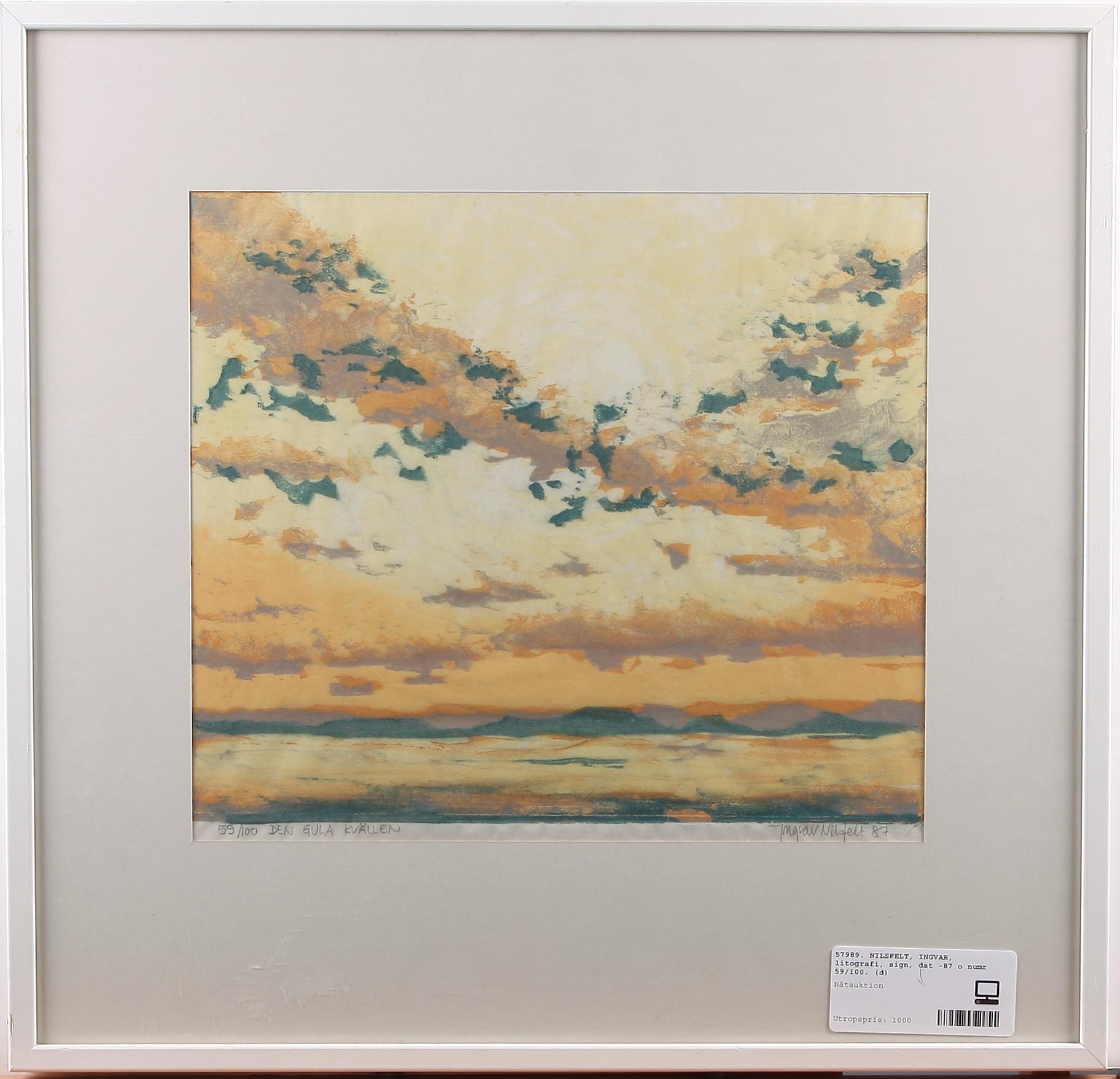 NILSFELT, INGVAR, litografi, sign, dat -87 o numr 59/100.