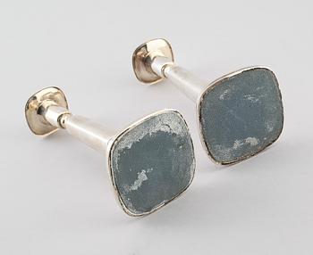 LJUSSTAKAR, 1 par, silver, Tore Eldh, Ceson, 1972.