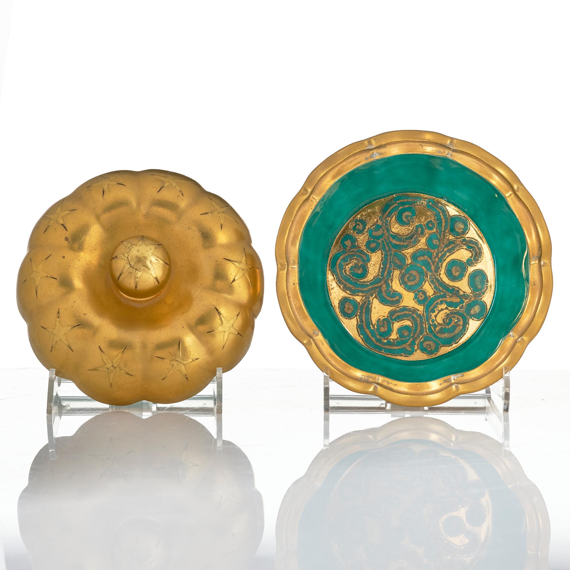 Wilhelm Kåge, Ask and bowls, 2 pcs, Gustavsberg 1927, 1929 and 1932.