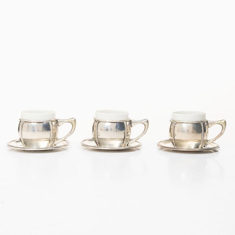 A seven piece silver coffee set, Germany.