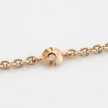 Ole Lynggaard, collier, 14K guld, hjärtformat lås med briljantslipade diamanter.