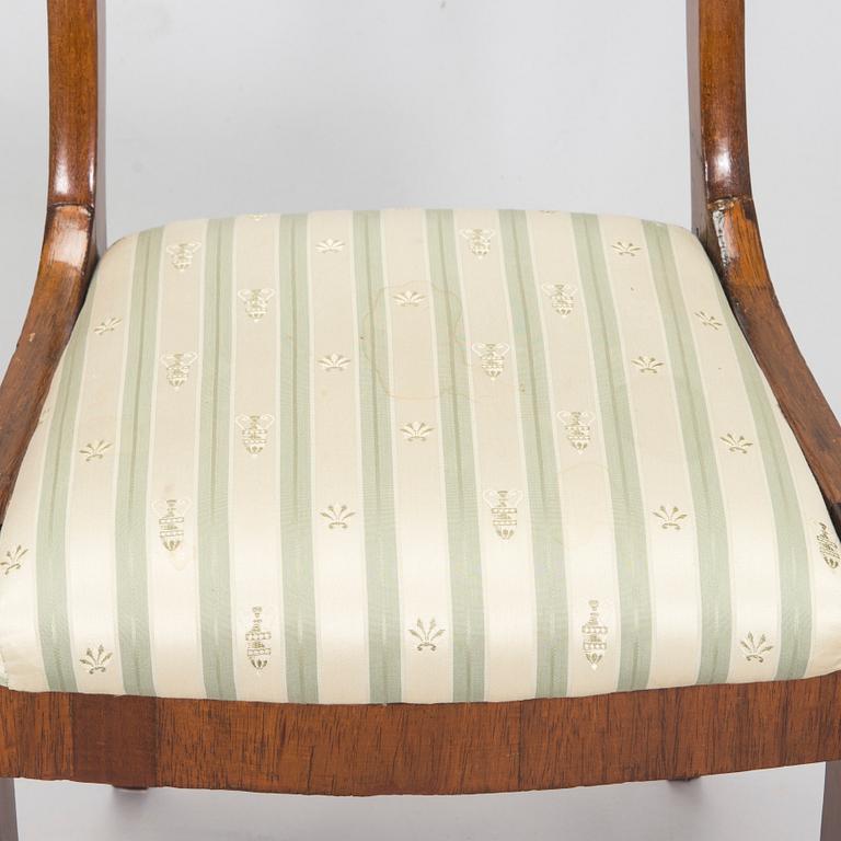 Tuoleja, 3 kpl, biedermeier-tyyli, 1800-luvun loppupuoli.